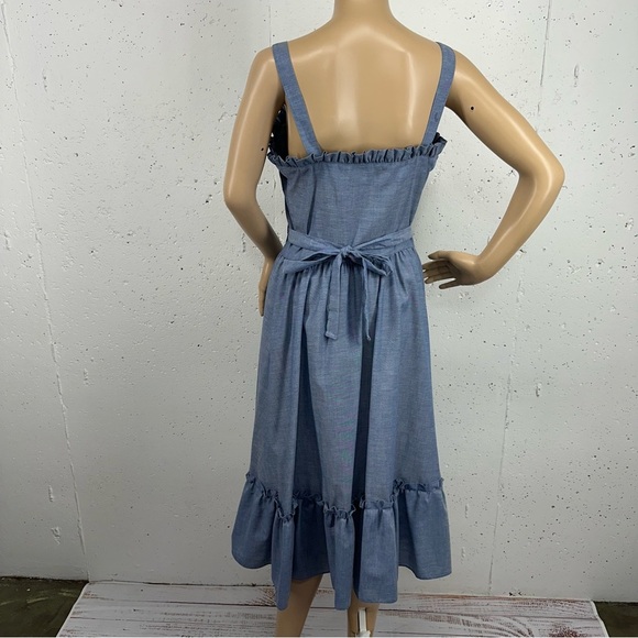 Vintage You Babes II by Fritzi Size 11 Chambray Blue Midi Sun Dress - Picture 5 of 13